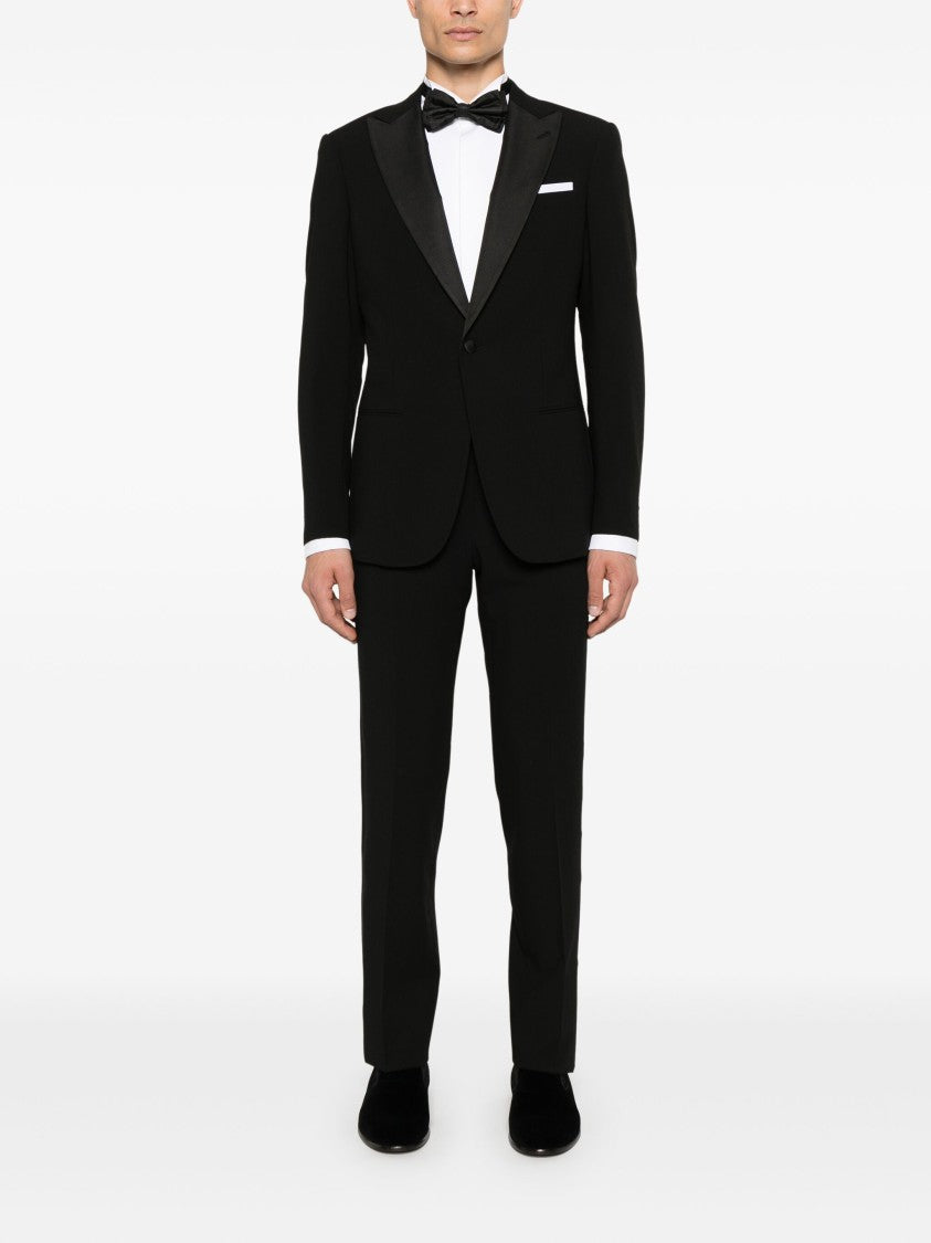 Giorgio Armani Single-Button Black Satin Peak Lapel Tuxedo