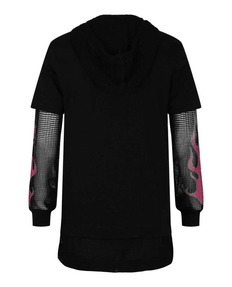 Givenchy Overlapped Hooded T-Shirt In Cotton And Mesh