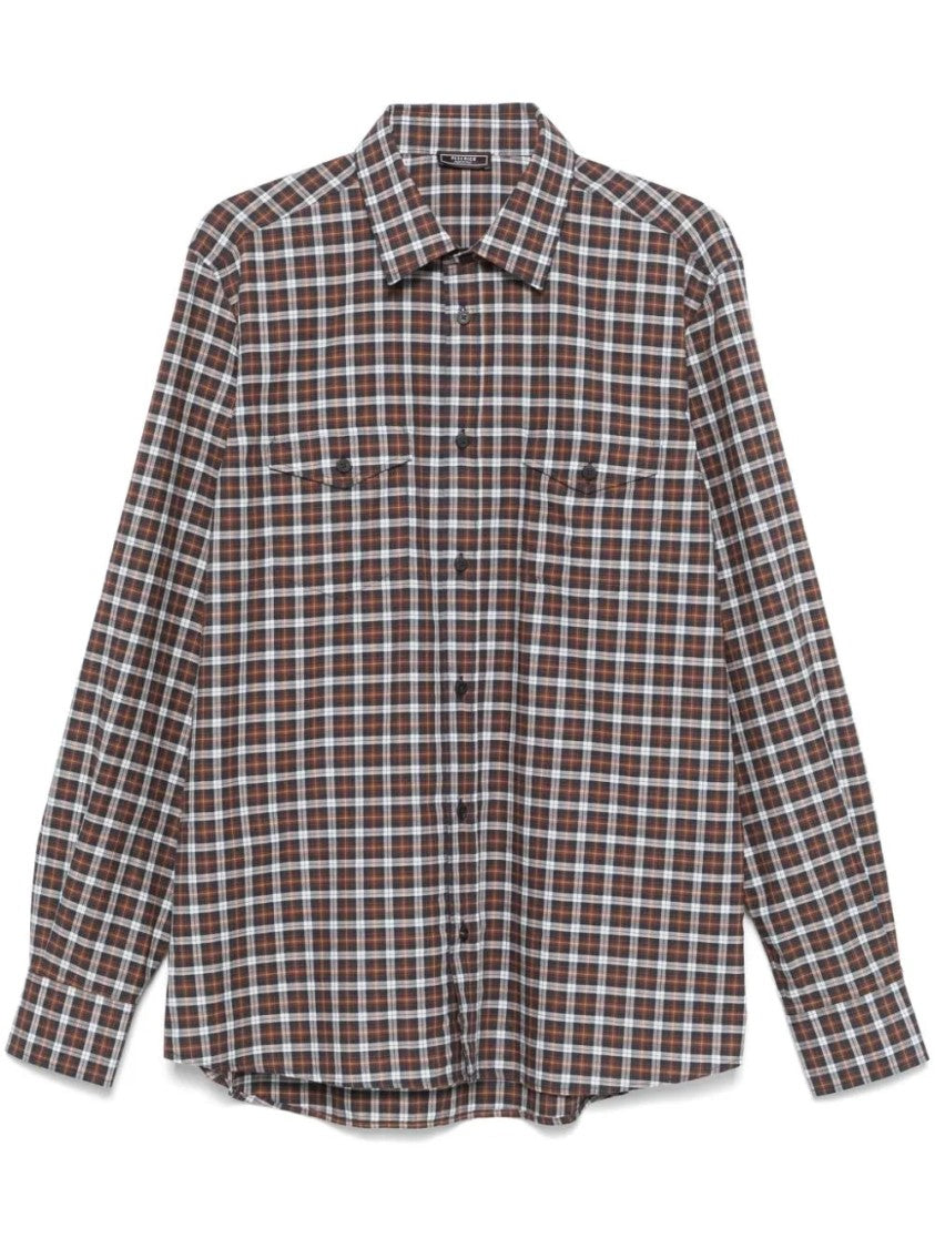 Peserico Brown Checked Shirt