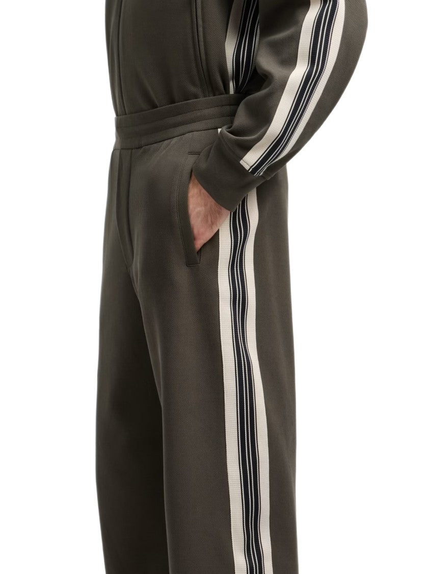 Emporio Armani Brown Jogger Trousers With Contrast Side Stripes