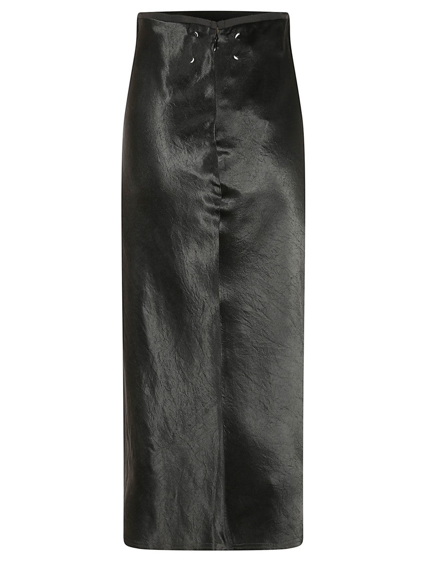 Maison Margiela Black Midi Skirt With Fitted Waist