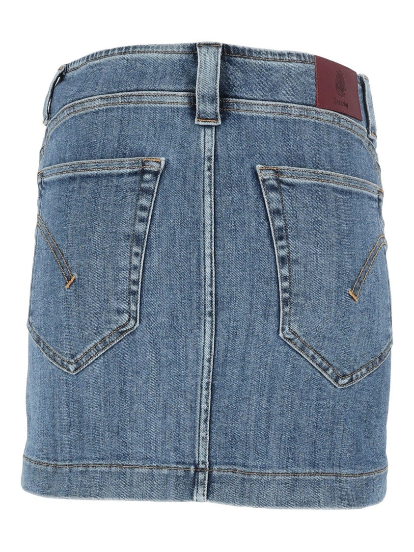 Dondup Blue Classic Denim Mini Skirt