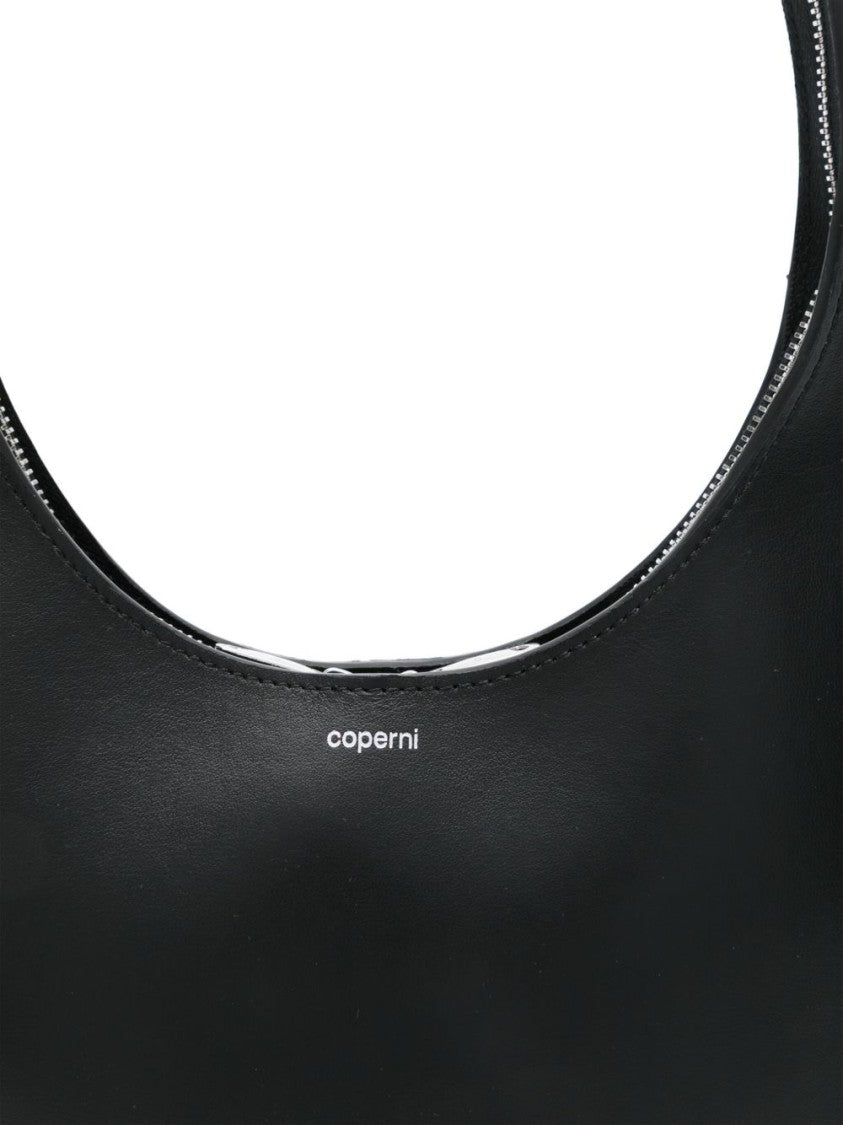 Coperni Black Minimalist Top Zip Logo Bag