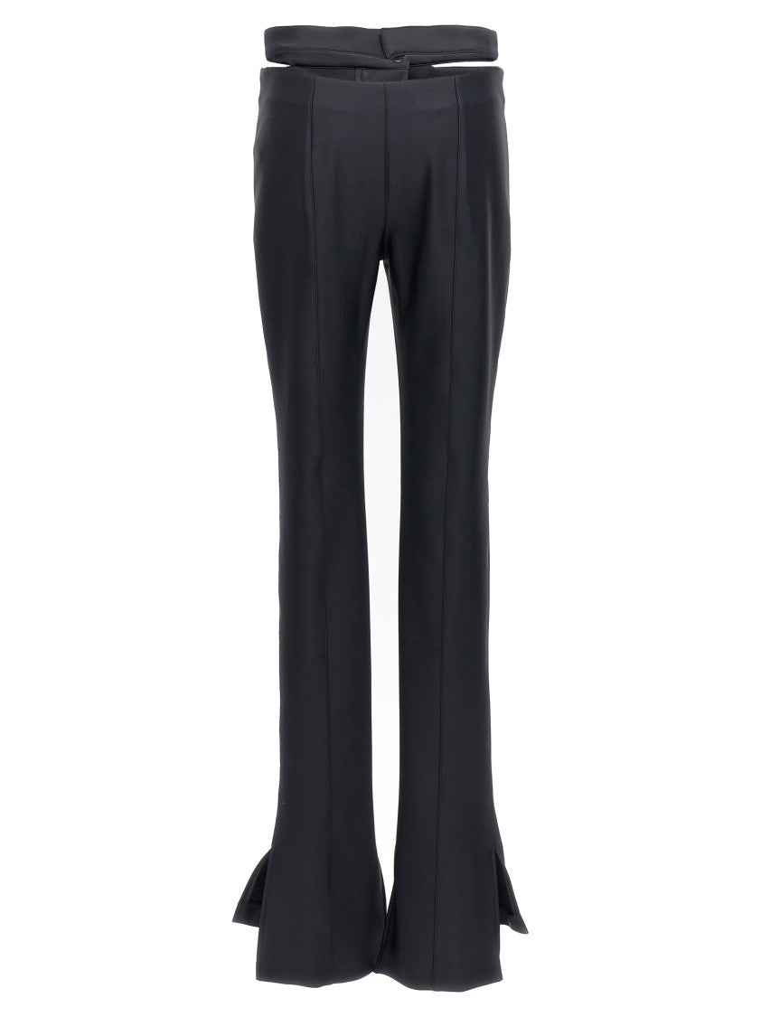 Mugler Flared Black Stretch Pants