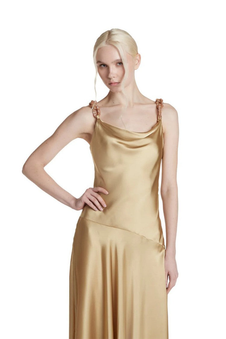 Simona Corsellini Brown Chiffon Maxi Dress