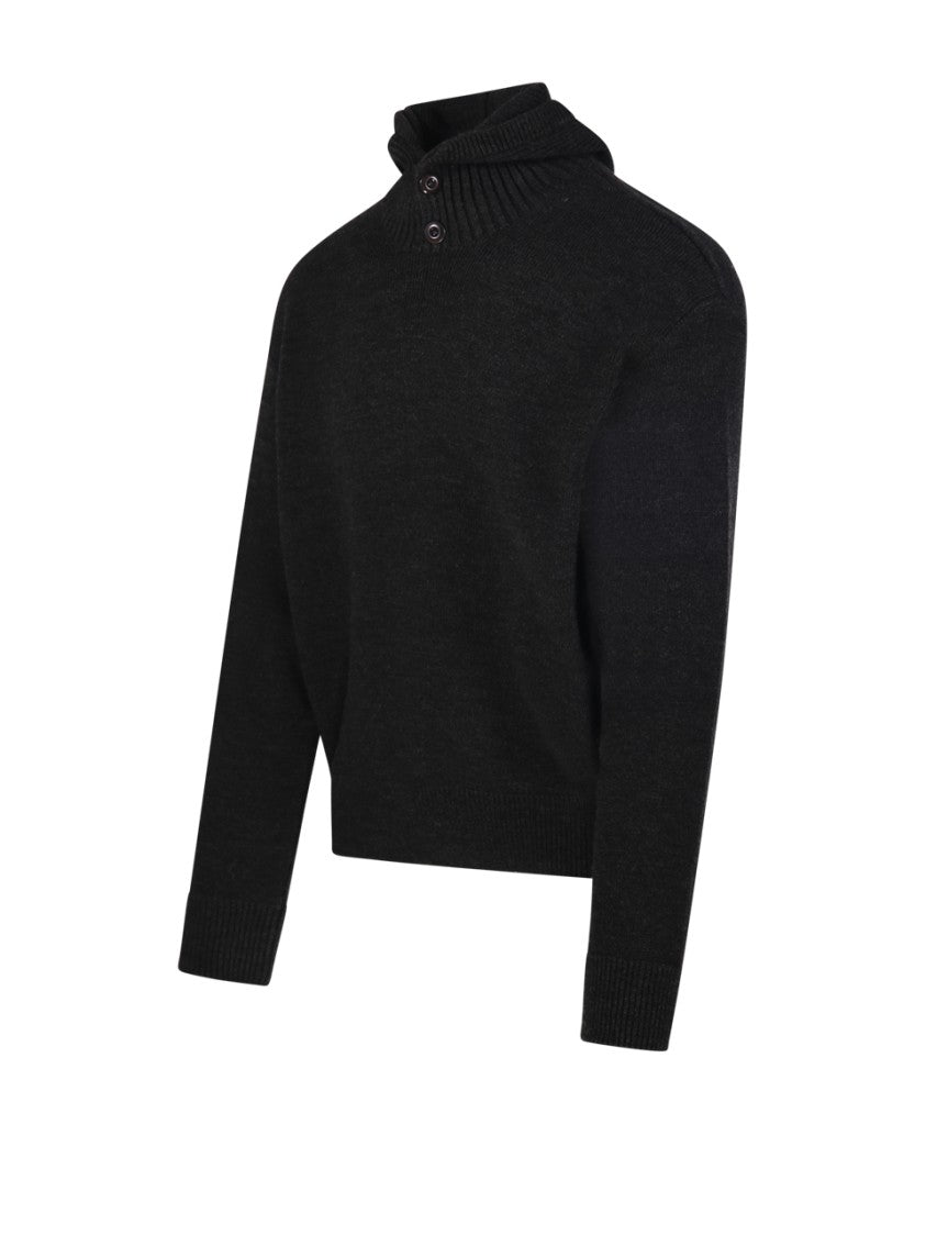 Lemaire Ribbed Hooded Sweater With Minimalist Design