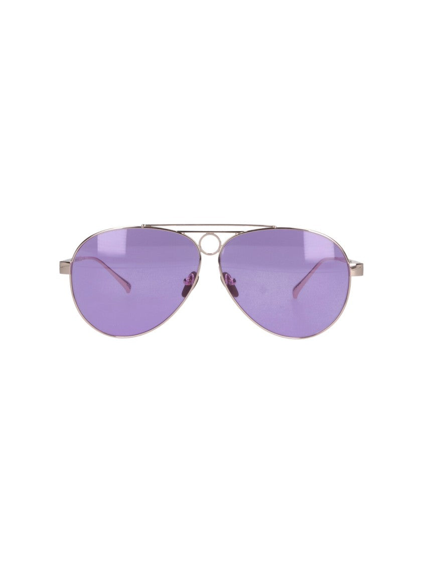 Facehide Gold-Tone Teardrop Aviator Sunglasses With Thin Side Arms