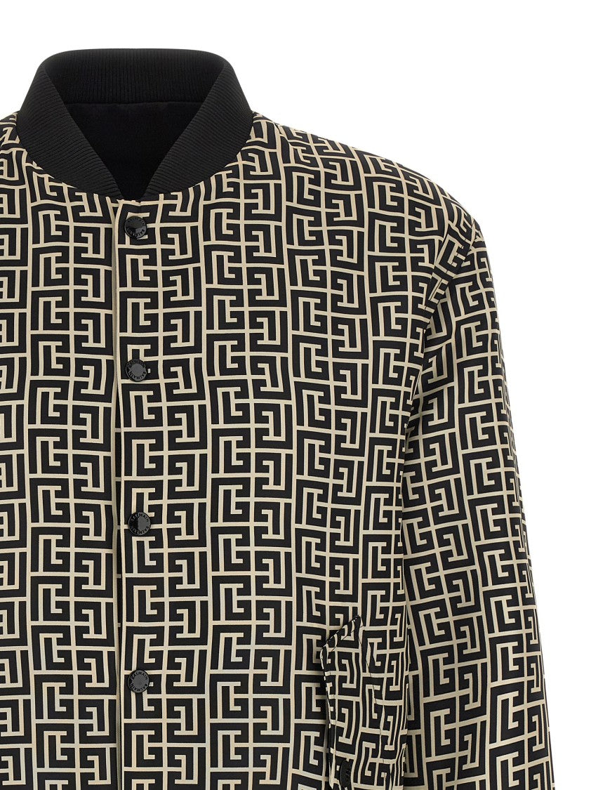 Balmain 'Monogram' Reversible Bomber Jacket