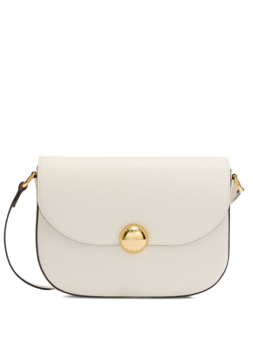 Furla Structured White Leather Moonlight Crossbody Bag