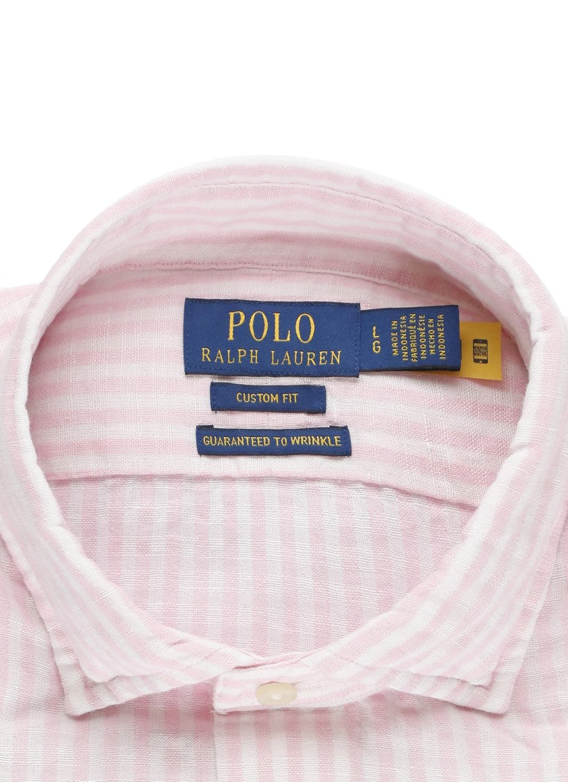 Polo Ralph Lauren Pink Striped Pony Linen Shirt