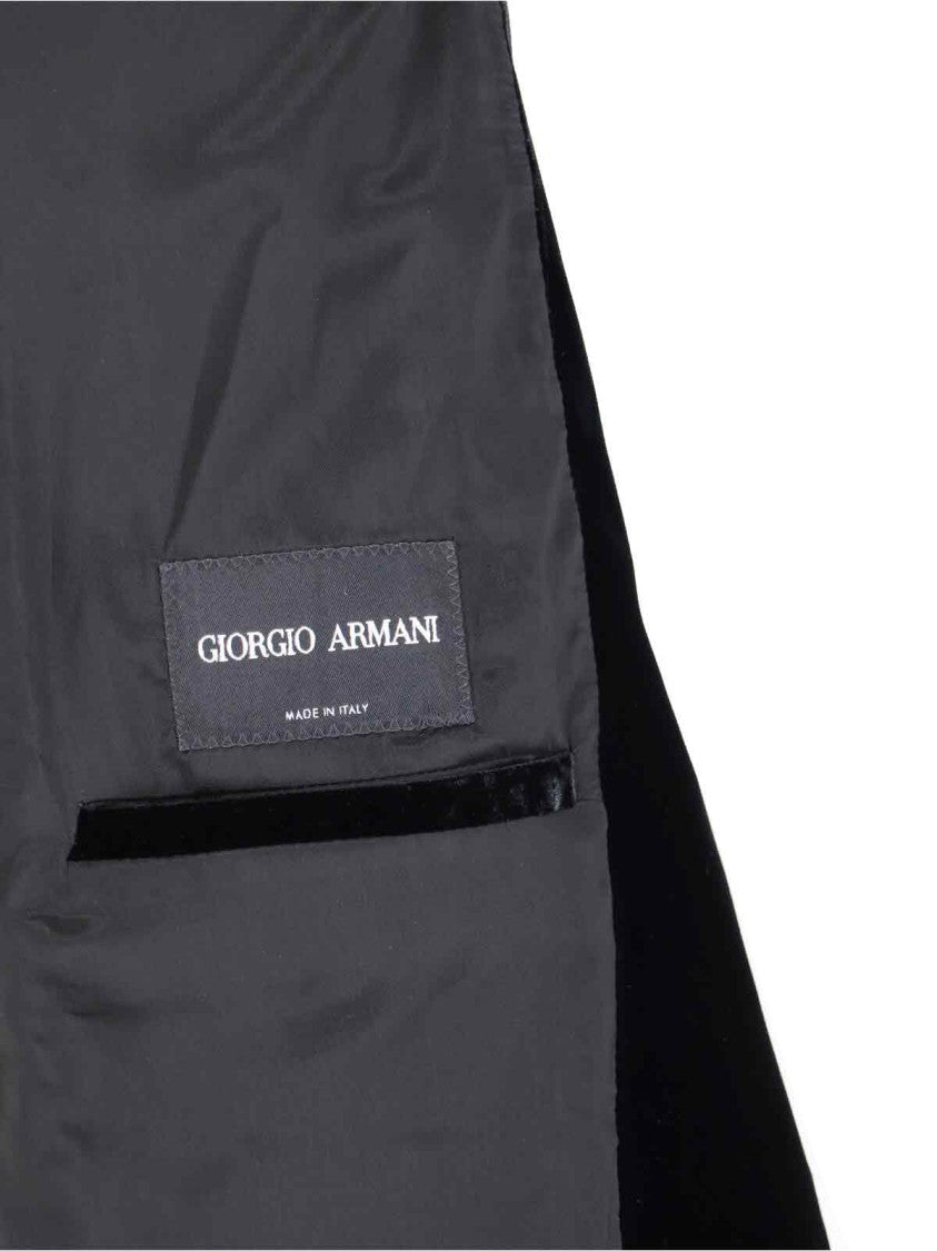 Giorgio Armani Single-Breasted Blazer – Black