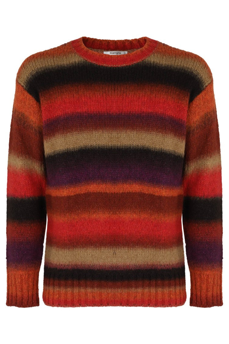 Kangra Multicolor Striped Pullover Knit With Ribbed Details