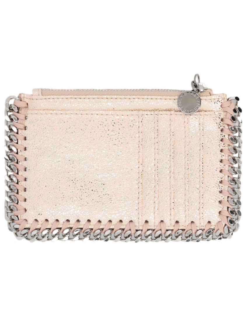 Stella Mccartney Textured Rectangular Wallet With Silver Chain Detail