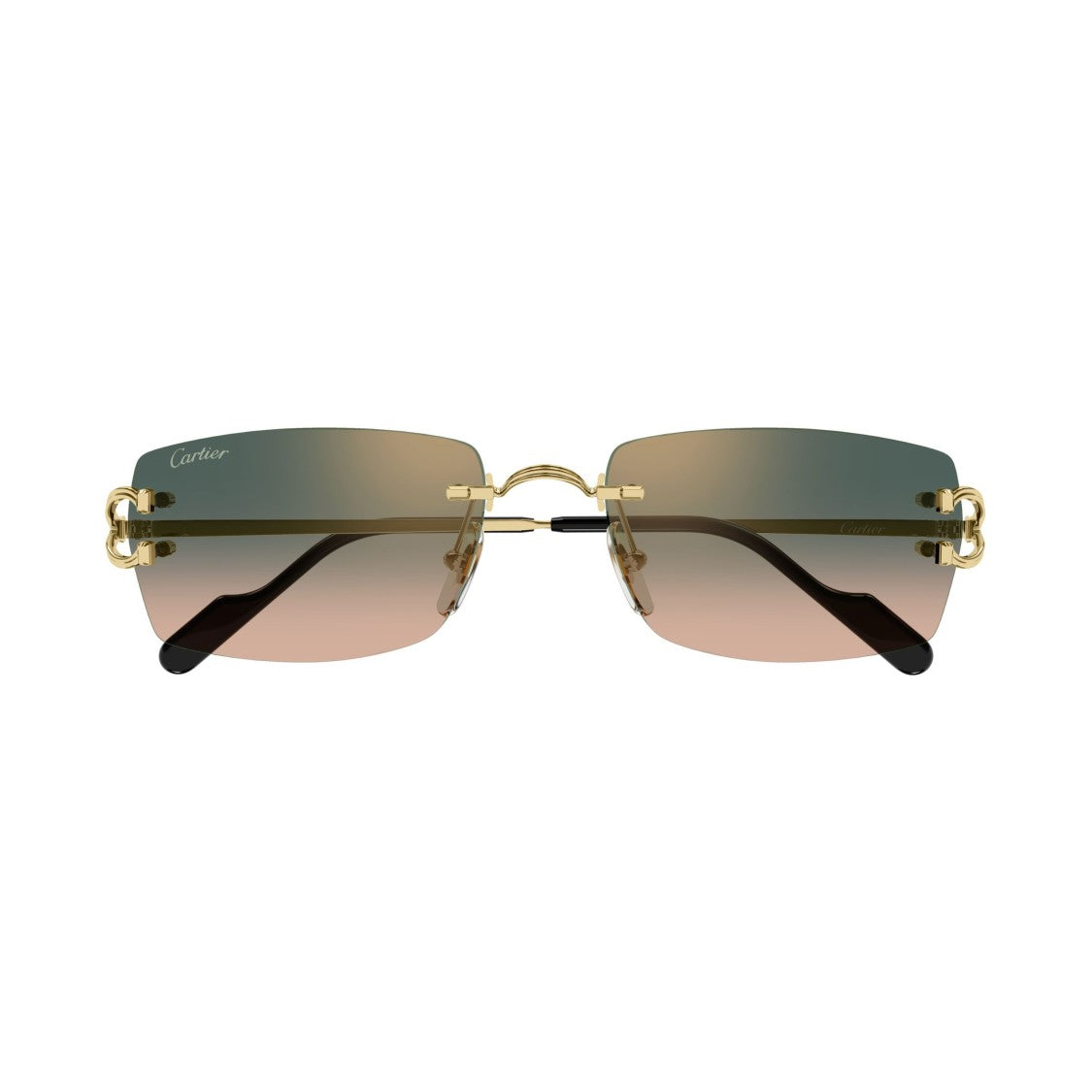 Cartier Rimless Sunglasses With Rectangular Gradient Lenses
