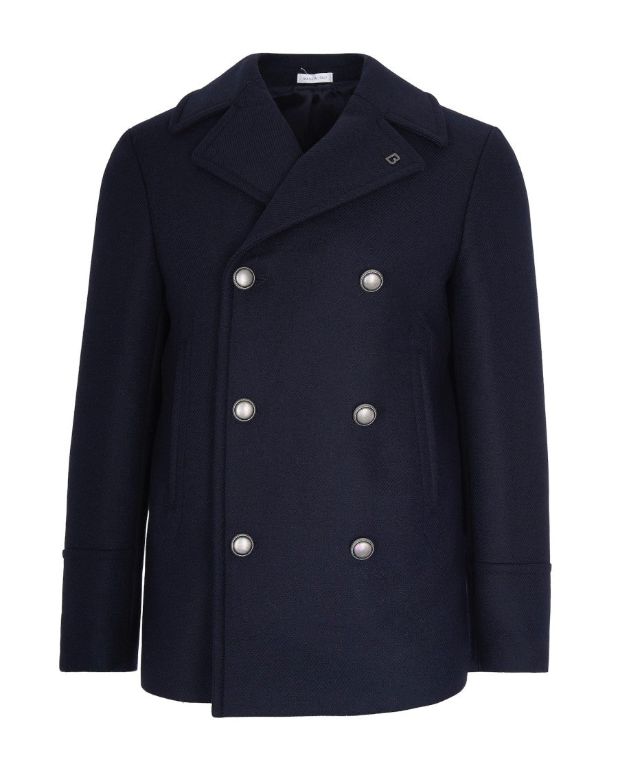 Breras Milano Double-Breasted Coat In Blue