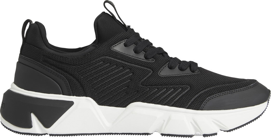 Calvin Klein Black Sneakers With Textured Upper And Rubber Sole