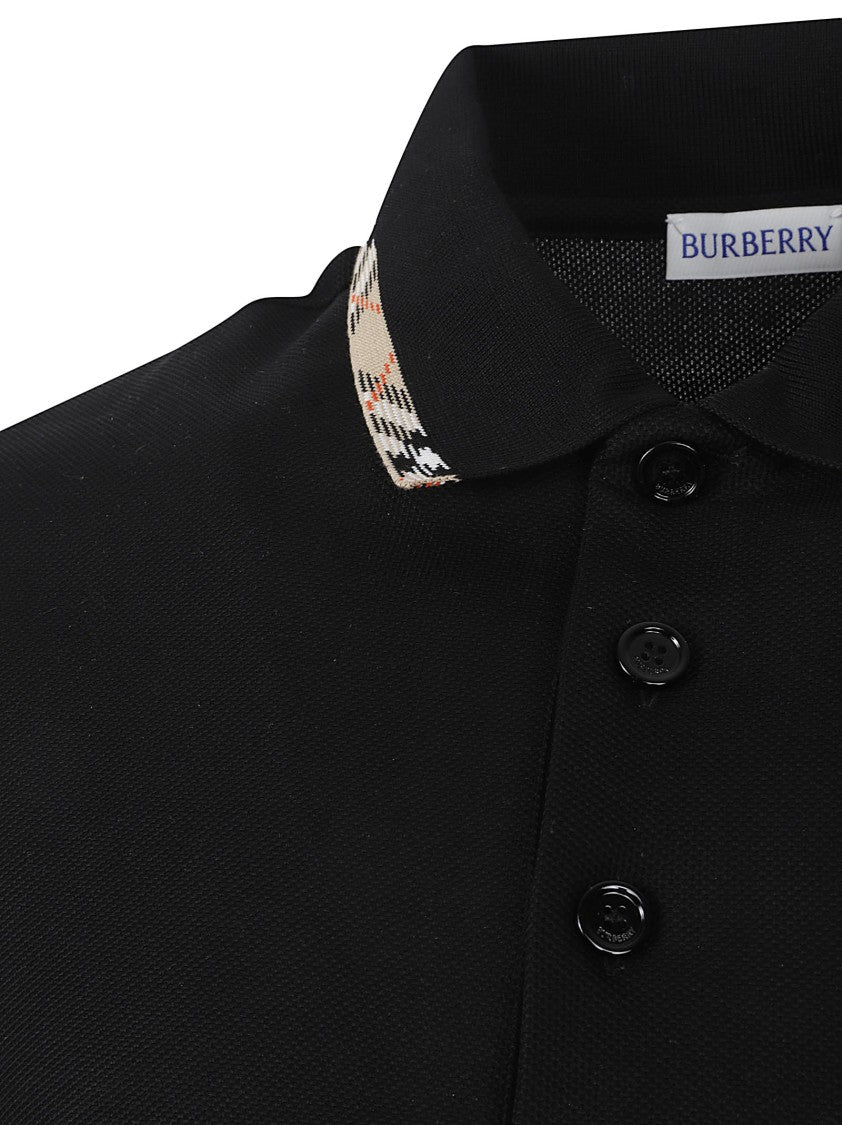 Burberry Pure Cotton Piquet Polo Shirt With Equestrian Knight Embroidery