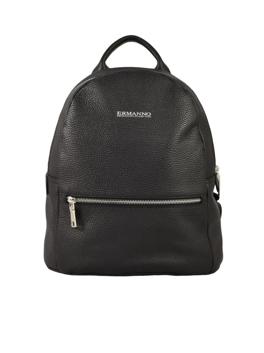 Ermanno Firenze Textured Leather Backpack With Rounded Top And Versatile Design