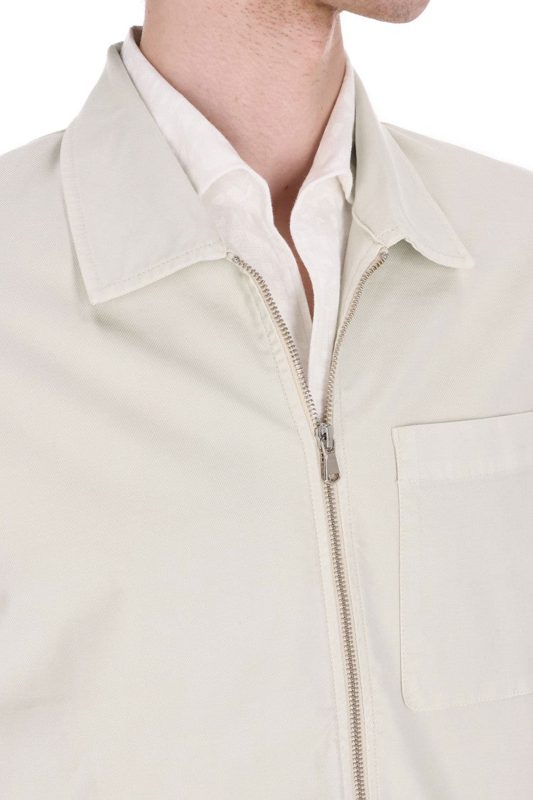 Officine Generale Malo Stretch Cotton-Lyocell Zip Overshirt Jacket