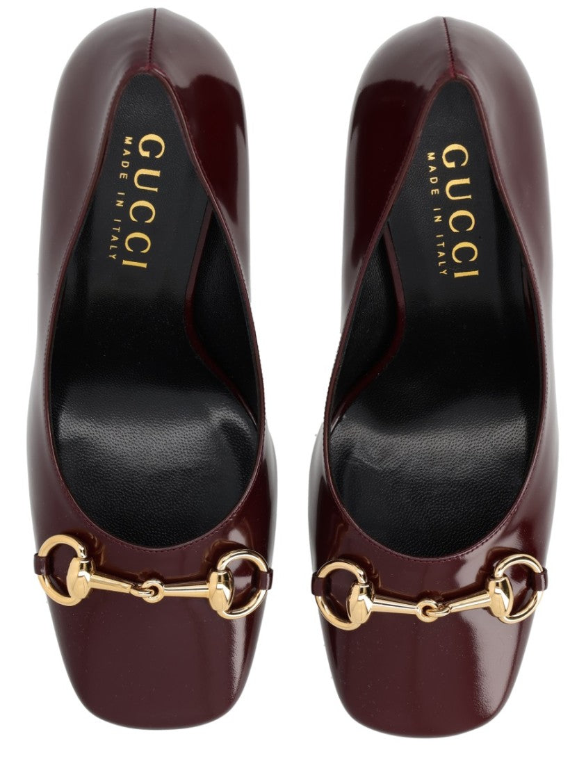 Gucci Lady Gold Horsebit Calf Leather Pumps