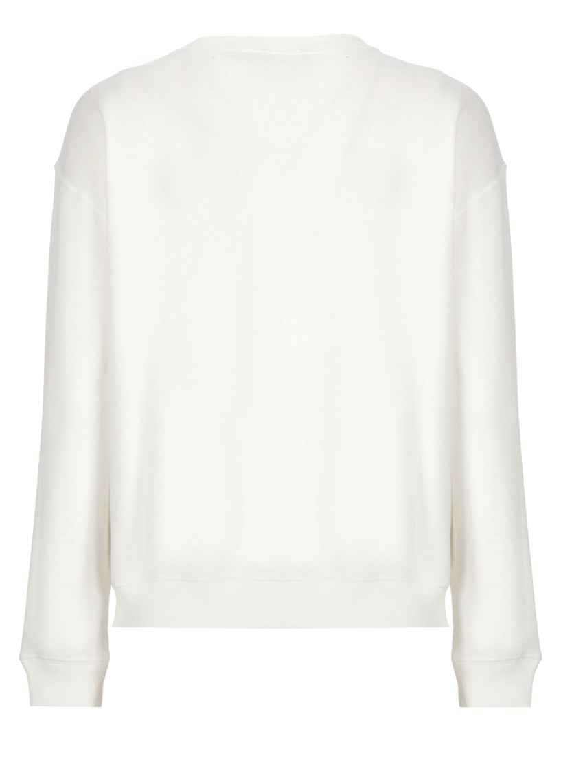 Polo Ralph Lauren White Cotton Sweatshirt With Iconic Pony Logo
