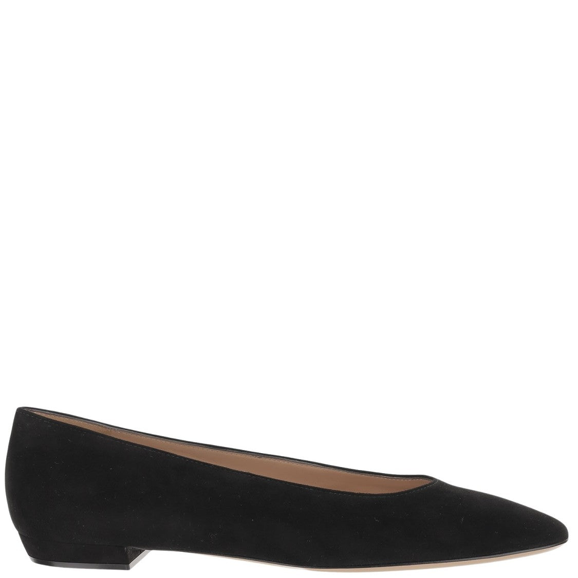 Gianvito Rossi Black Suede Ballerina Flats