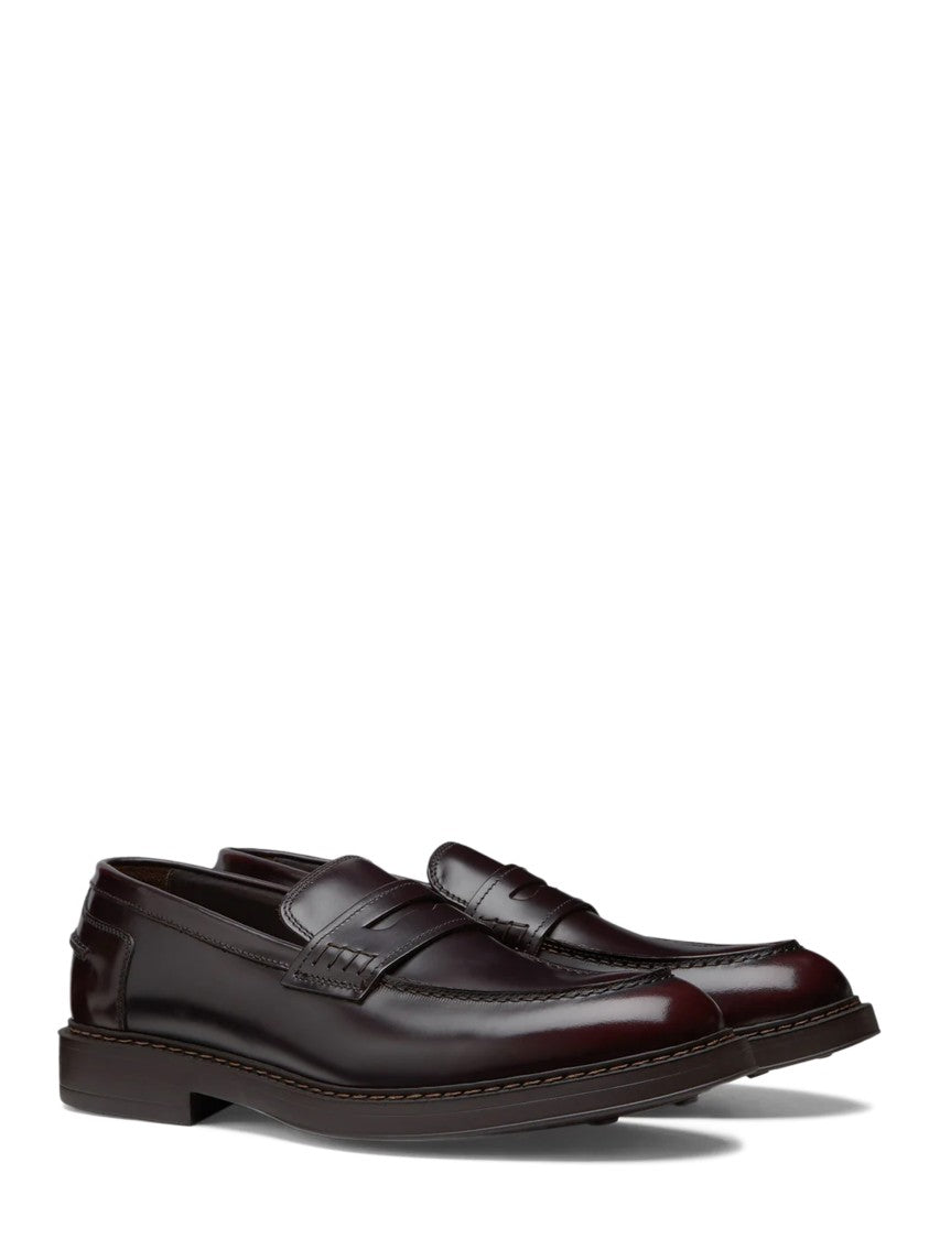 Doucal's Dark Brown Calf Leather Flat Shoes