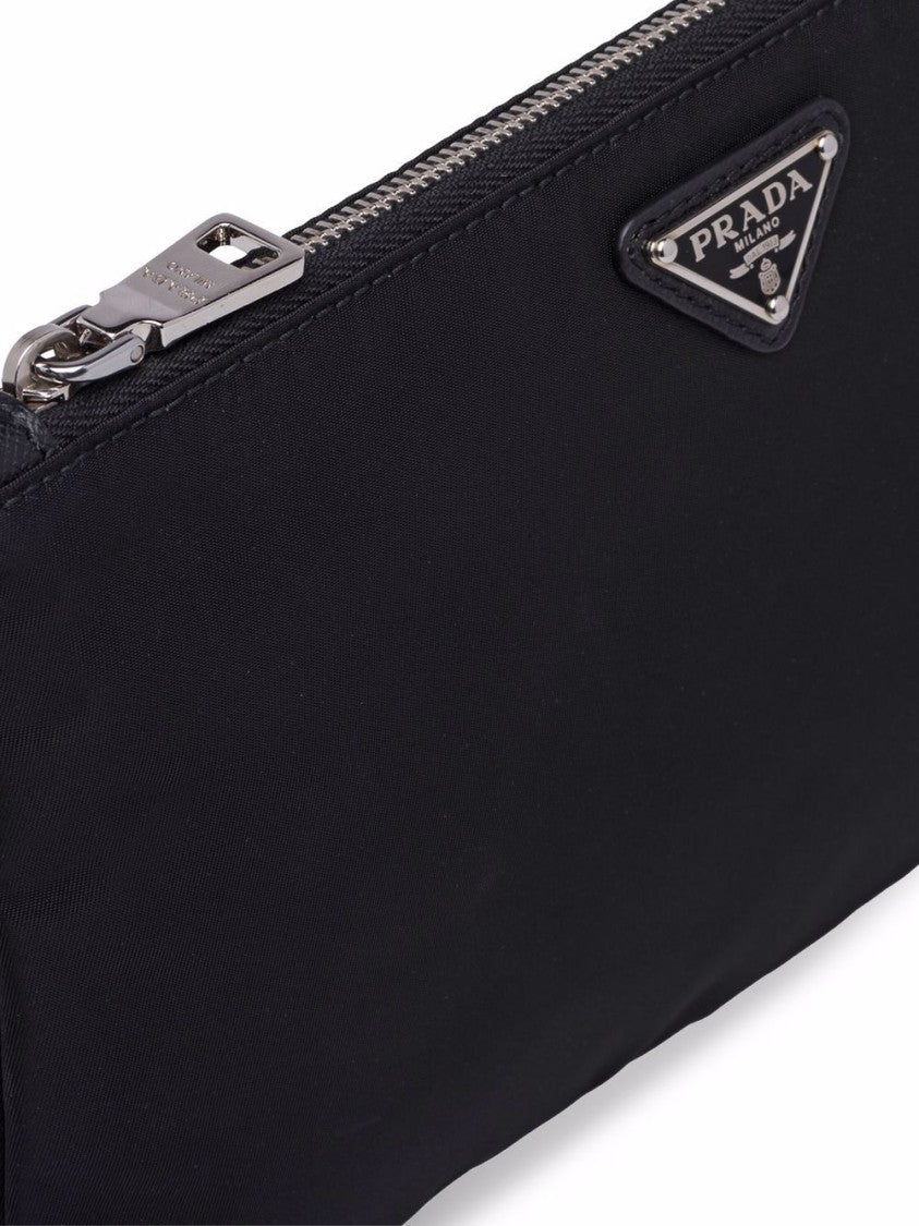 Prada Rectangular Clutch Bag With Silver Zipper
