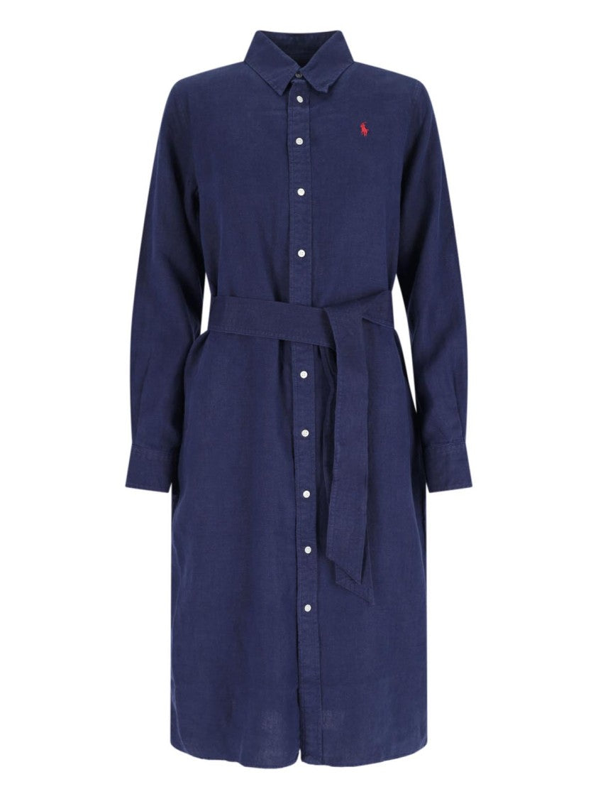 Polo Ralph Lauren Shirt Midi Dress Blue