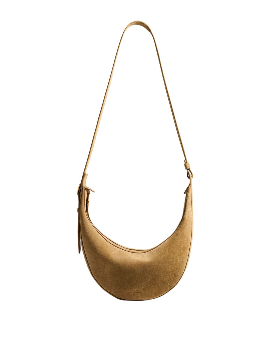 Khaite Crescent-Shaped Hobo Bag With Zip-Top Closure And Adjustable Strap