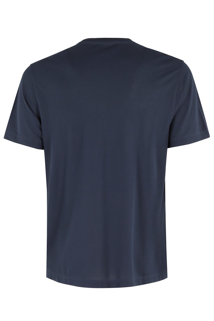 Zanone Round Neck Short-Sleeve T-Shirt In Open Blue