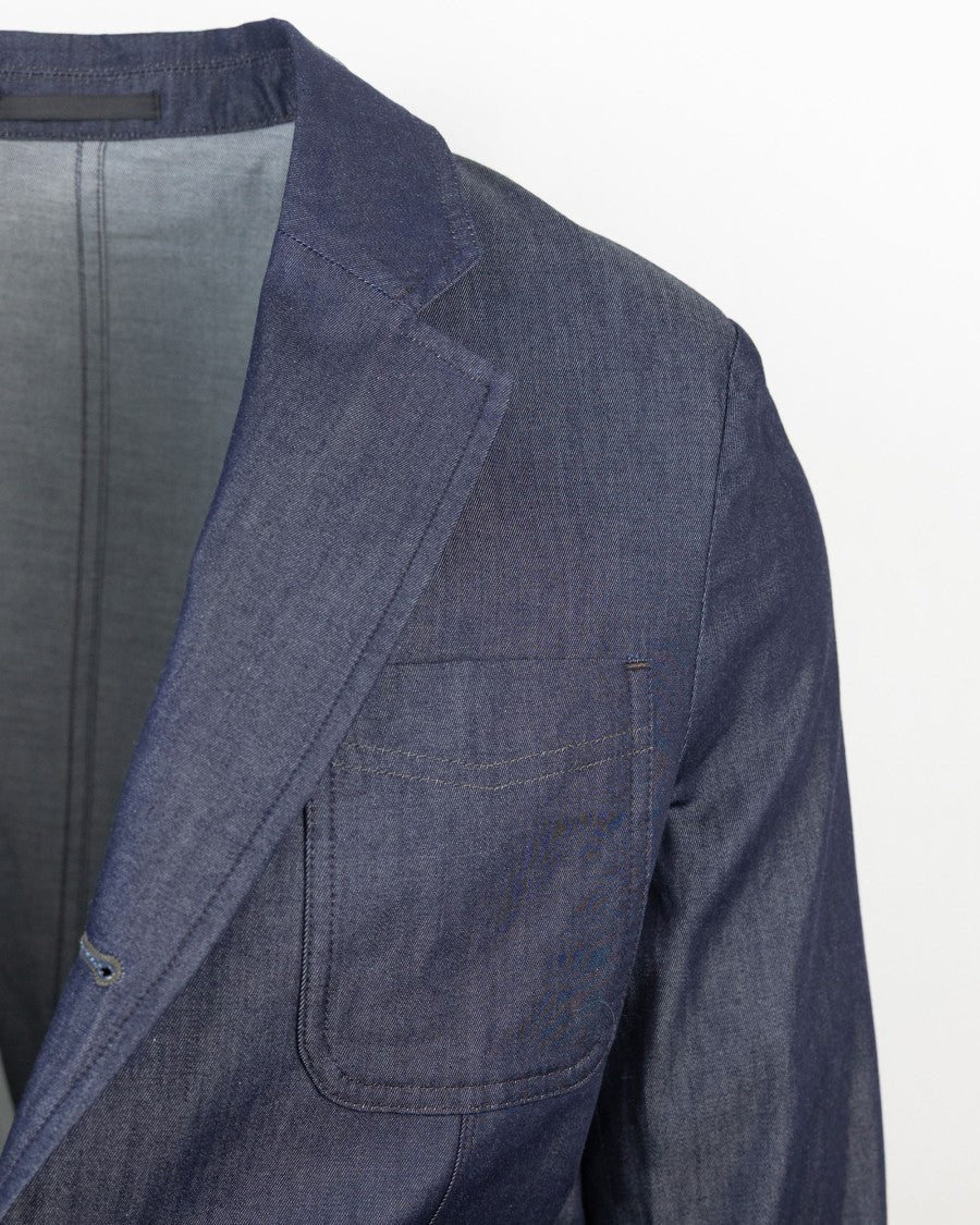 Ps Paul Smith Three-Button Indigo Cotton Twill Blazer