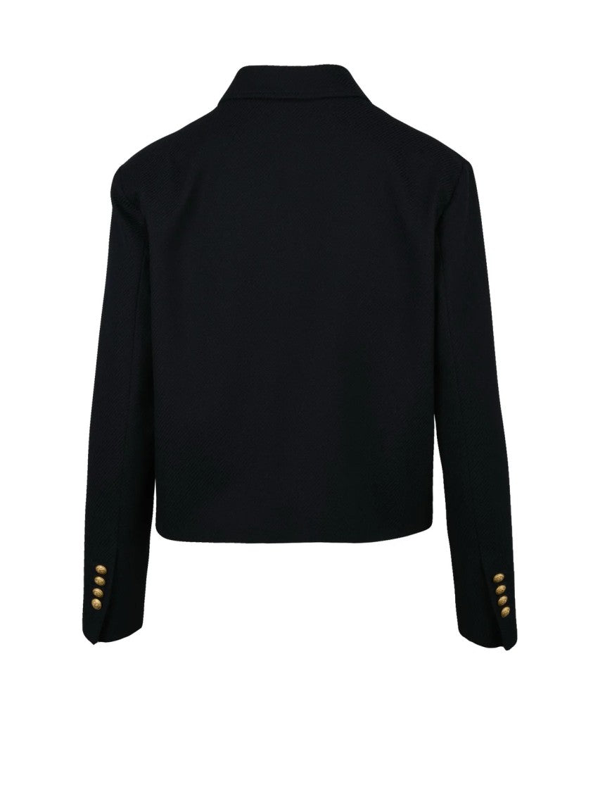 Circolo 1901 Black Virgin Wool-Cotton Short Jacket