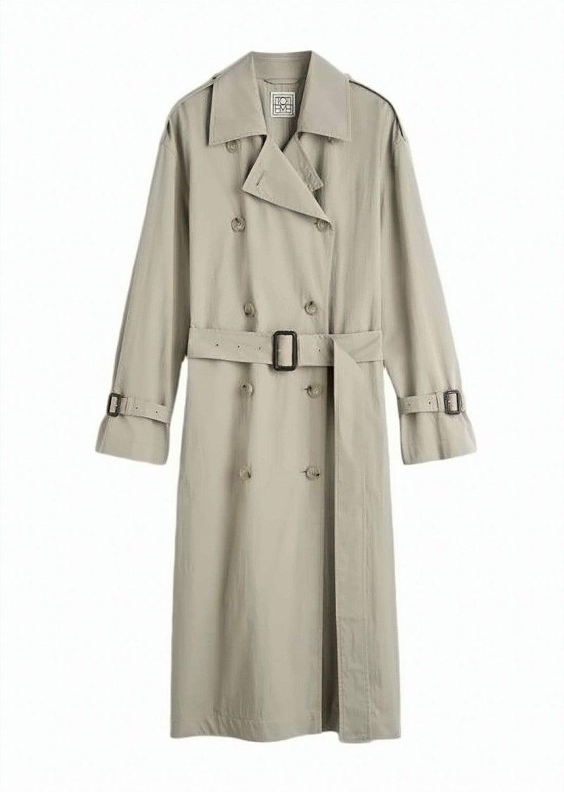 Totême Double-Breasted Trench Coat With Belted Waist