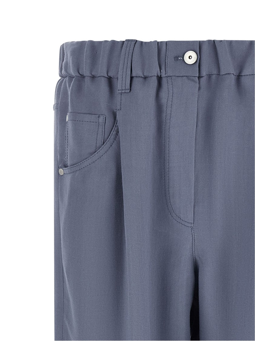 Brunello Cucinelli 'Baggy' Viscose And Linen Fluid Twill