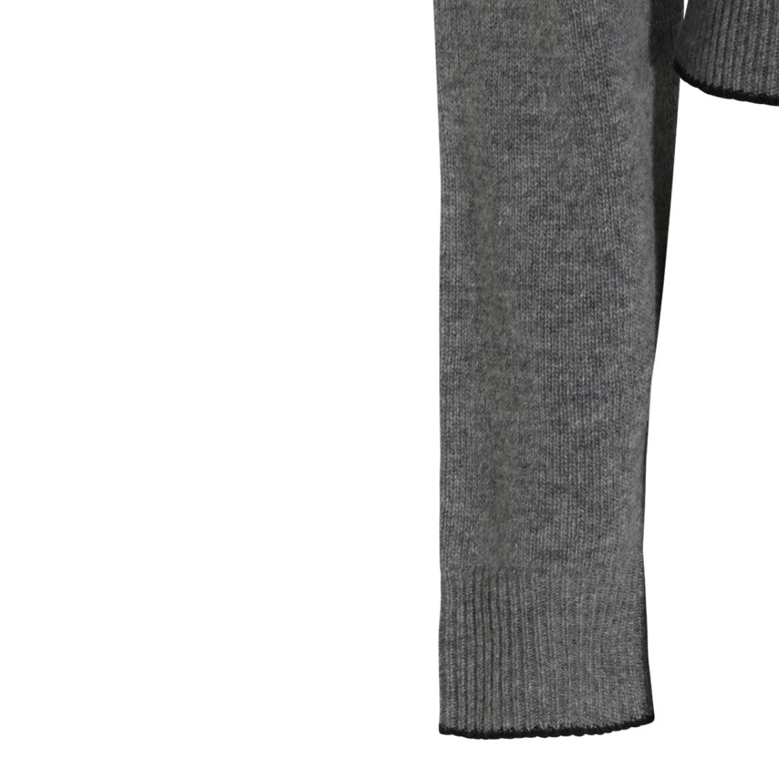 Chloé Round Neck Grey Wool Knit Sweater With Heart Logo Detail