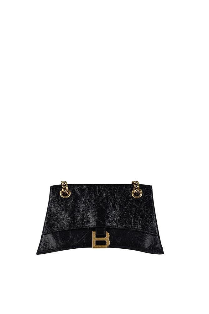 Balenciaga Black Crumpled Leather Crush Chain S Bag