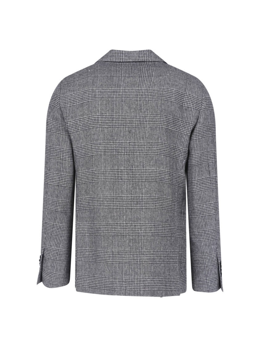 Lardini Grey Wool Pied De Poule Blazer