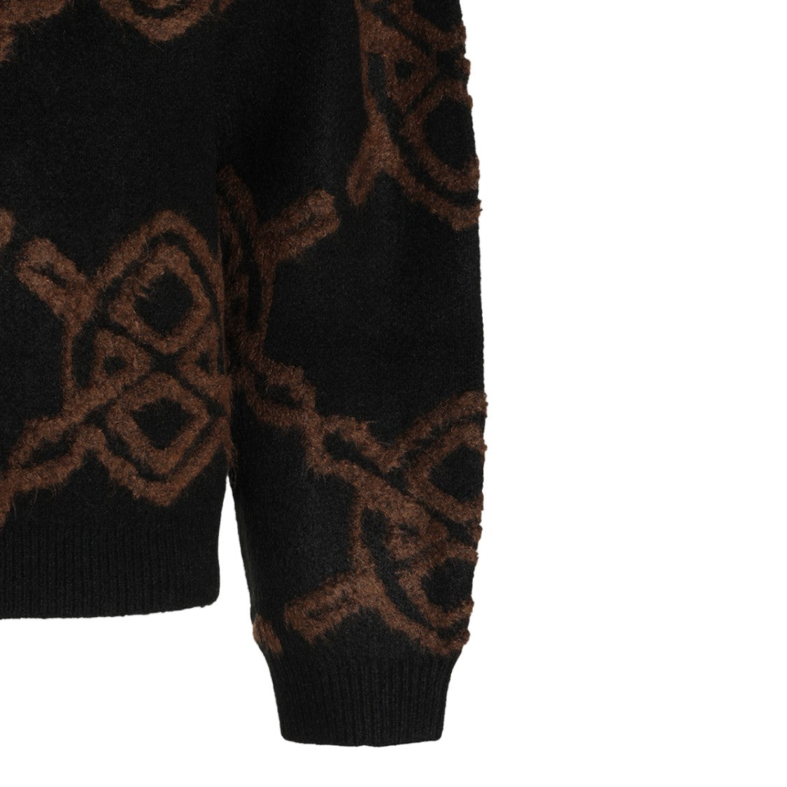Daily Paper Black Chain-Link High Ribbed Collar Sweater