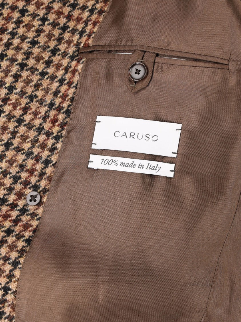 Caruso Beige Wool Double-Breasted Coat