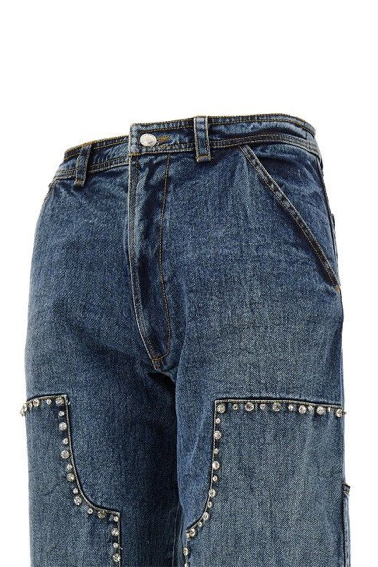 Des Phemmes Straight-Leg Denim Trousers With Studded Detailing