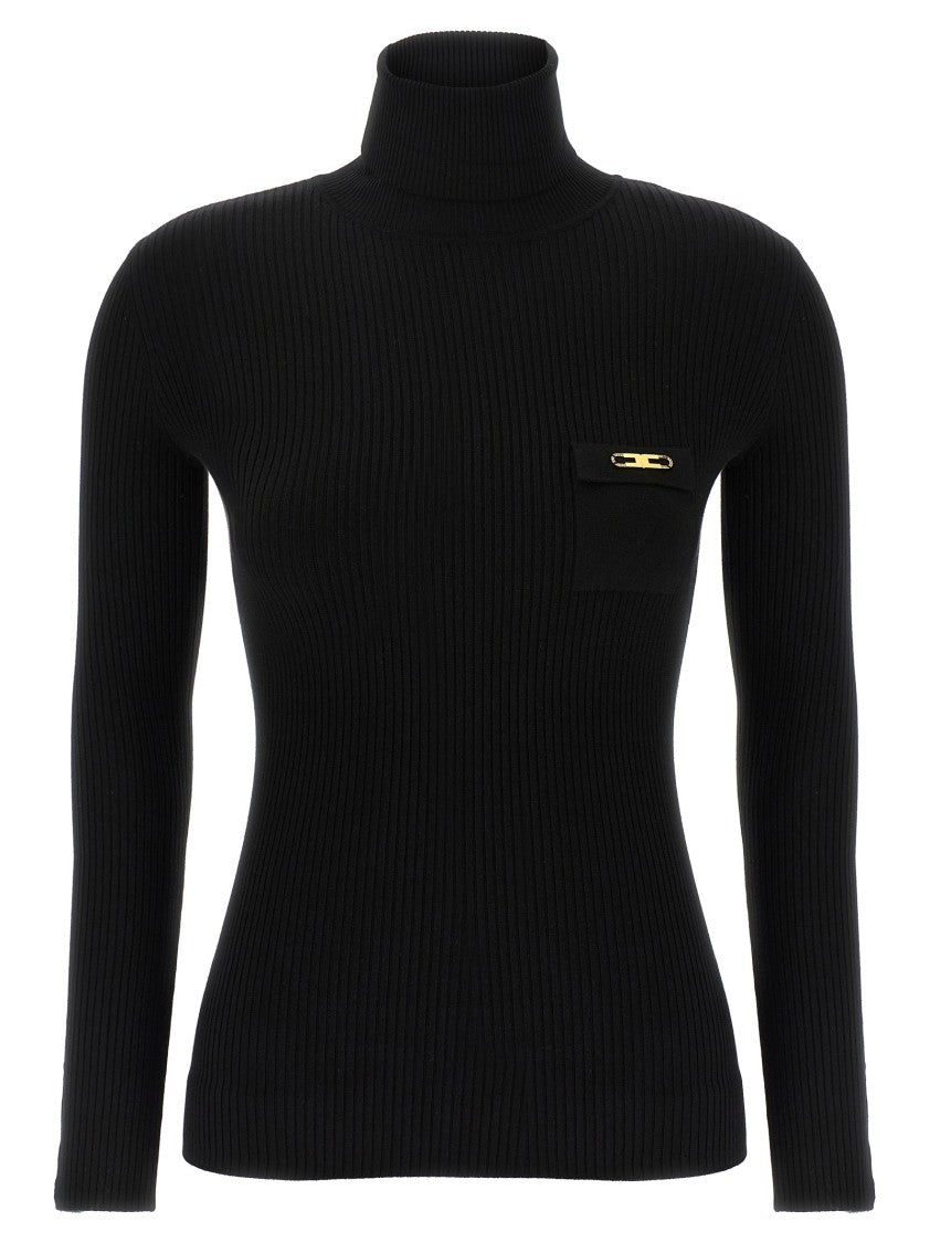 Elisabetta Franchi Ribbed Turtleneck Sweater