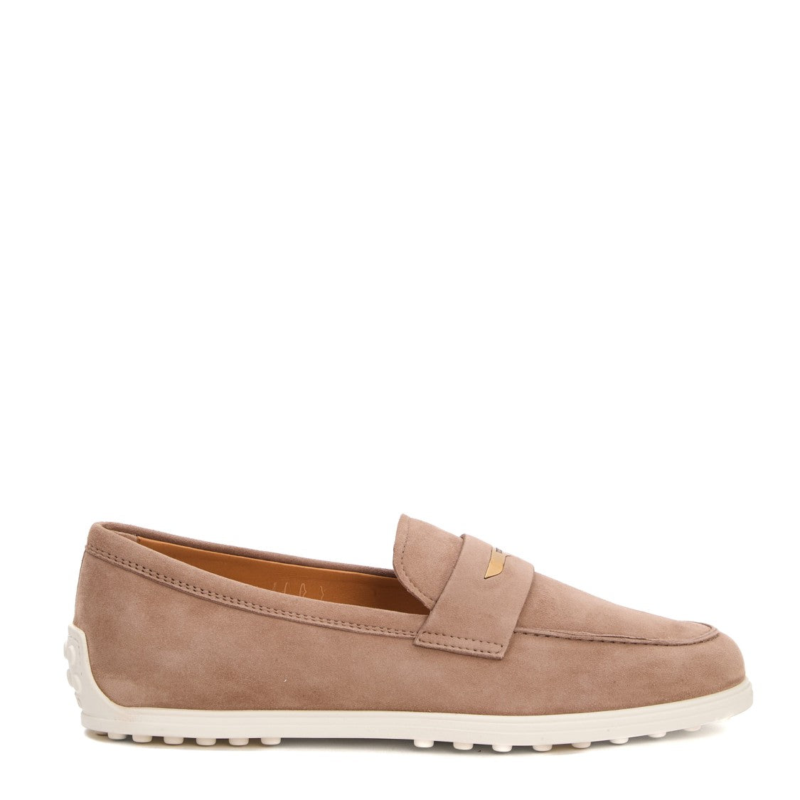 Tod's Cam Beige Rubber Sole Cream Moccasin