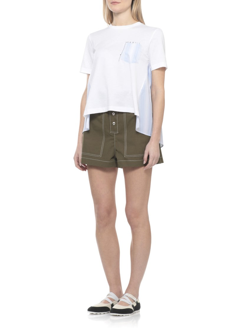 Marni Ivory Soccer Retro Leather Ballet Flats