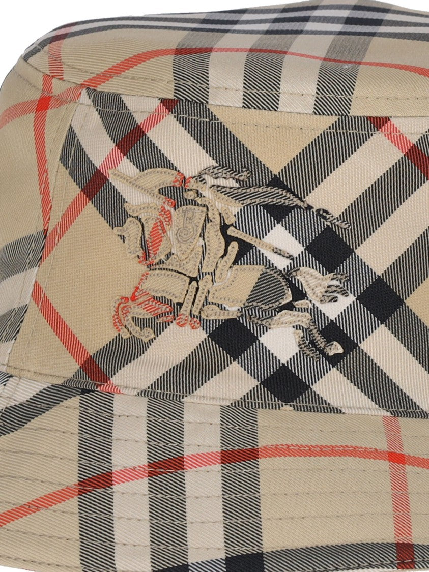 Burberry "Ekd" Bucket Hat – Beige Check