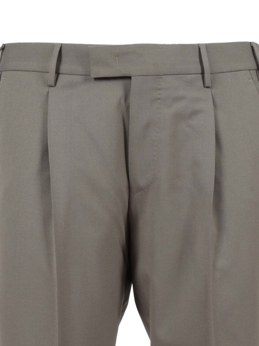 Pt01 Single Pleat Formal Trousers With Diagonal