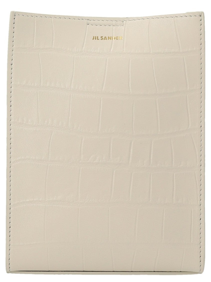 Jil Sander Crocodile-Embossed Rectangular Crossbody Bag With Braided Strap Detail
