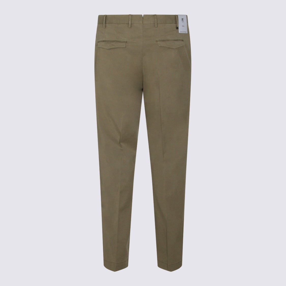 Pt Torino Tailored Olive Trousers With Flat Front And Pleated Waistband