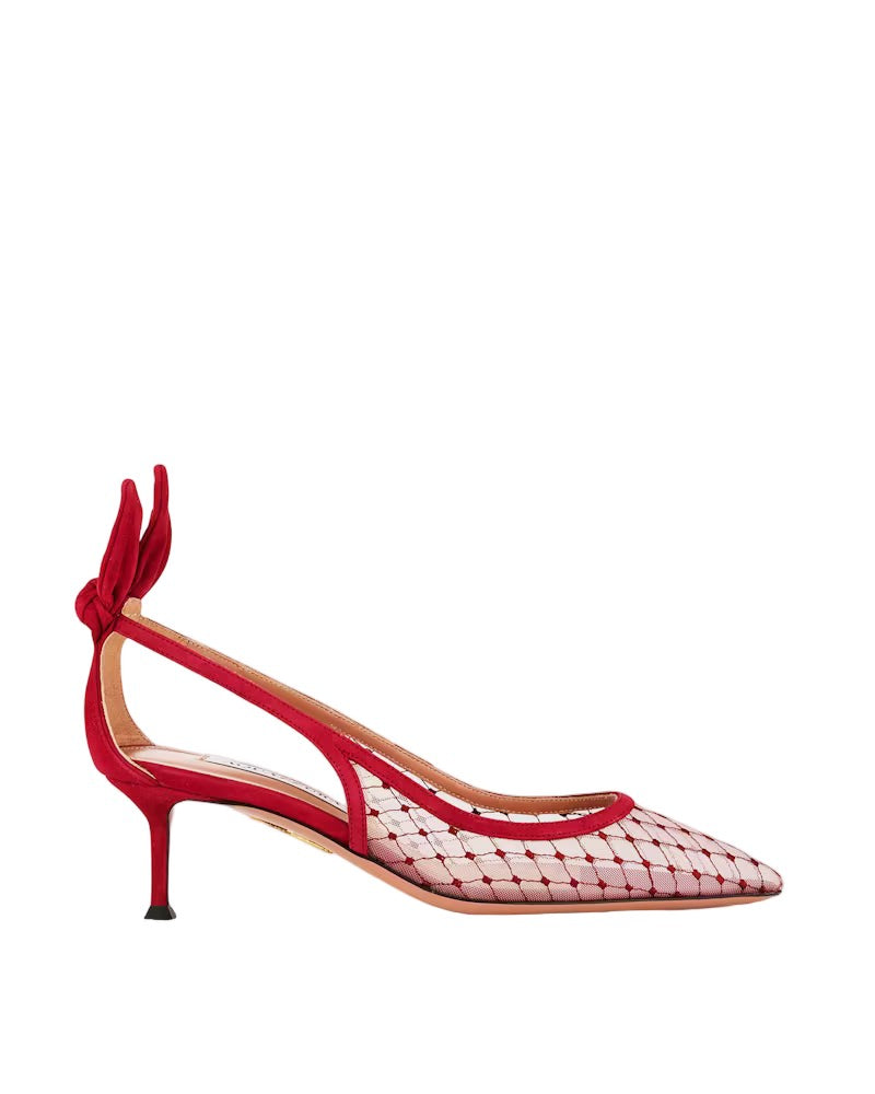 Aquazzura Bow Tie Net Pump 50