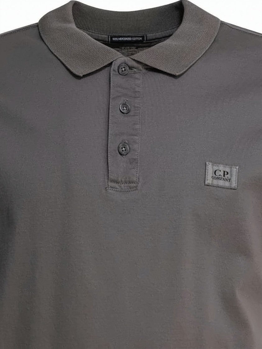 C.P. Company Classic Grey Polo Shirt With Minimalist Design